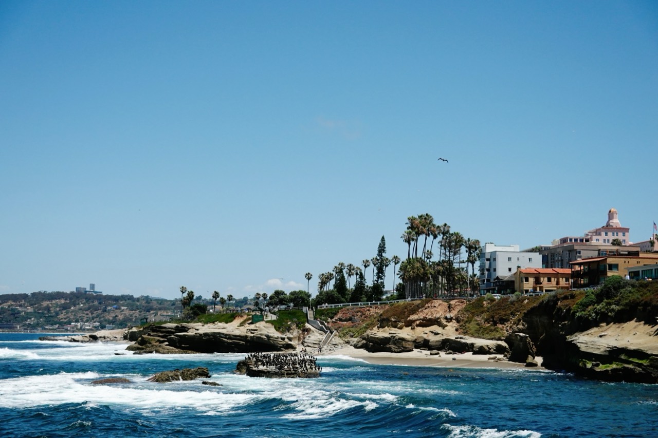 The bright La Jolla coastline